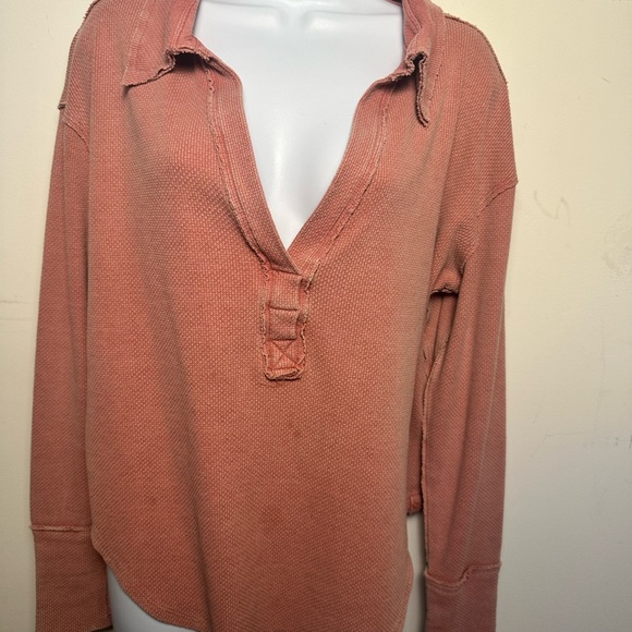 Free People Tops - Free People Dusty Rose Long Sleeve Top with Hand Warmers